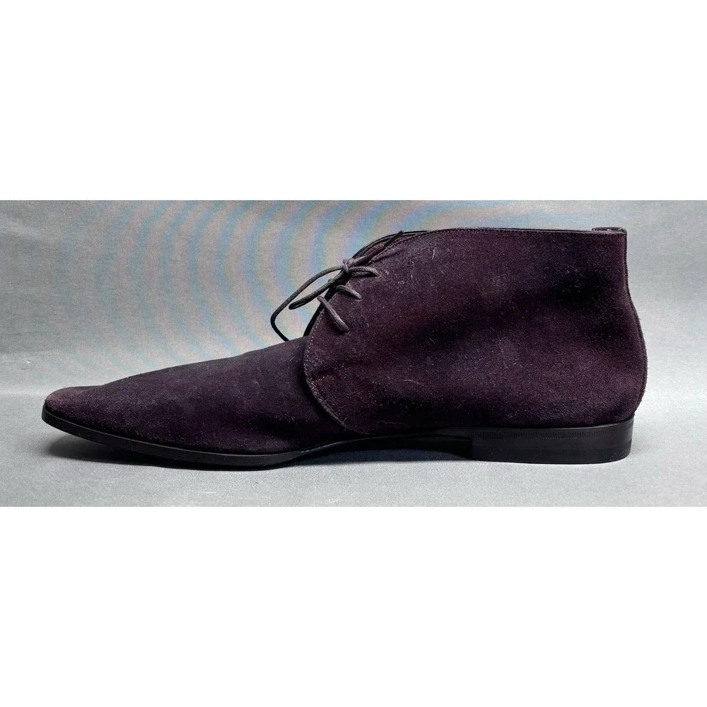 Santoni Suede Chukka Boots Burgundy Brown Italy Size 8.5 Luxury Made In Italy